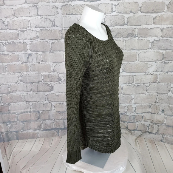 Calvin Klein Jeans Olive Green Shaker Sweater Scoop  Neck Size Medium - Picture 9 of 13